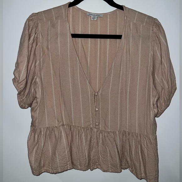 American Eagle Button Front Babydoll Blouse - Picture 1 of 2